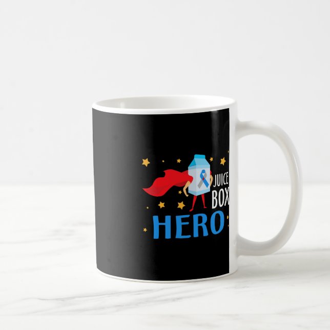 Juice box Hero typ 1 T1D Diabetes Awaren Kaffemugg (Höger)