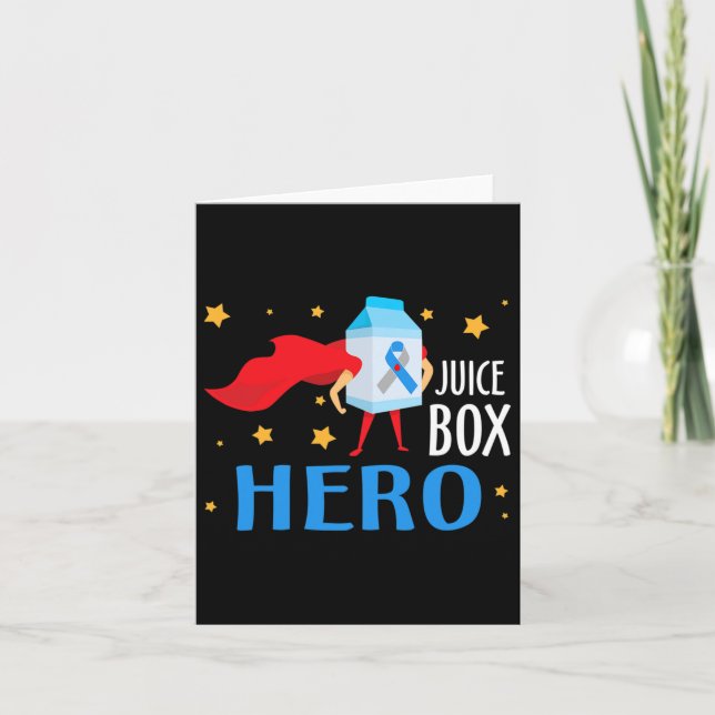 Juice box Hero typ 1 T1d Diabetes Awaren Kort (Framsida)