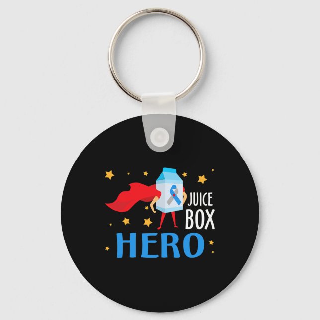 Juice box Hero typ 1 T1d Diabetes Awaren Nyckelring (Framsida)