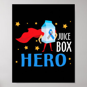 Juice box Hero typ 1 T1d Diabetes Awaren Poster