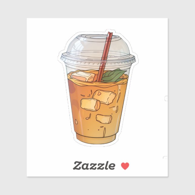 juice med is i kopp klistermärken (Ark)