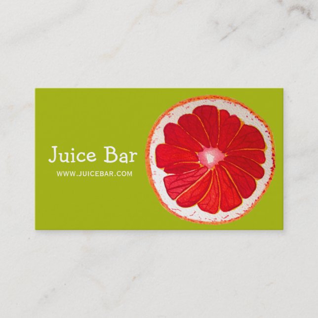 Juice Pub grönt Health Drycker Business Visitkort (Framsida)