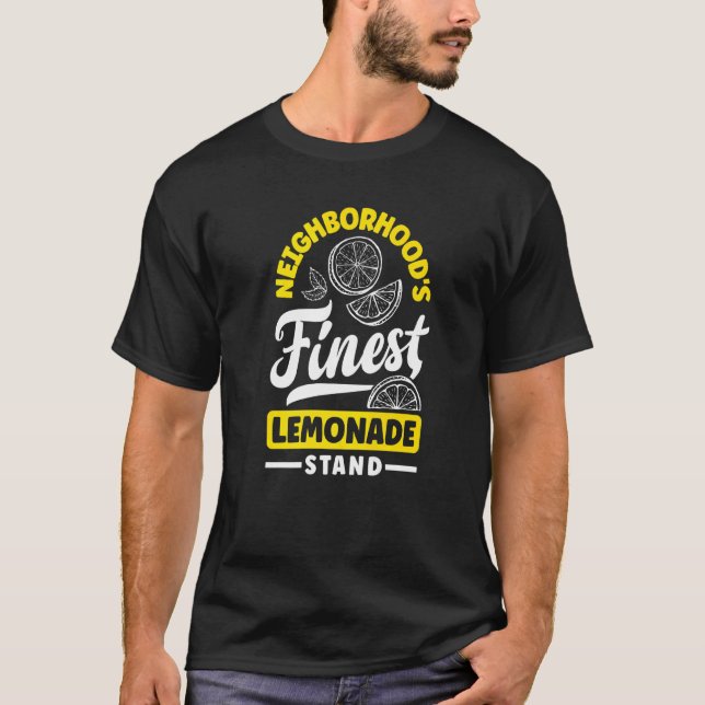 Juice Store-kvarteren Finest Lemonade stativ T Shirt (Framsida)