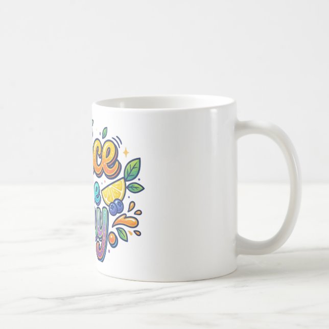 Juice the Day – Roligt Citrus-motiv  Kaffemugg (Höger)