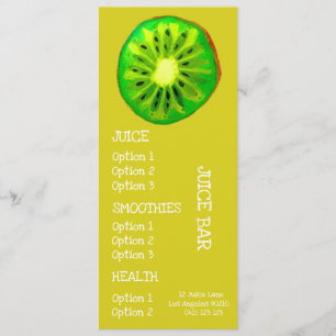 Juicehälsodrycker Kiwi-fruktsmeny Meny