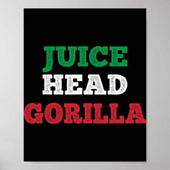 Juicehead Gorilla New Jersey Garden Nj Shore Itali Poster (Framsidan)
