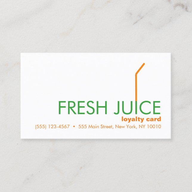 Juicing Customer Juice Pub Loyalty Rewards Card Lojalitetskort (Framsida)