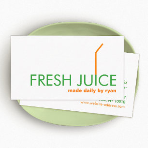 Juicing Juice Pub Company Orange Straw Logotyp Visitkort