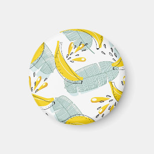 Juicy Bananas Bright Vintage Mönster Magnet