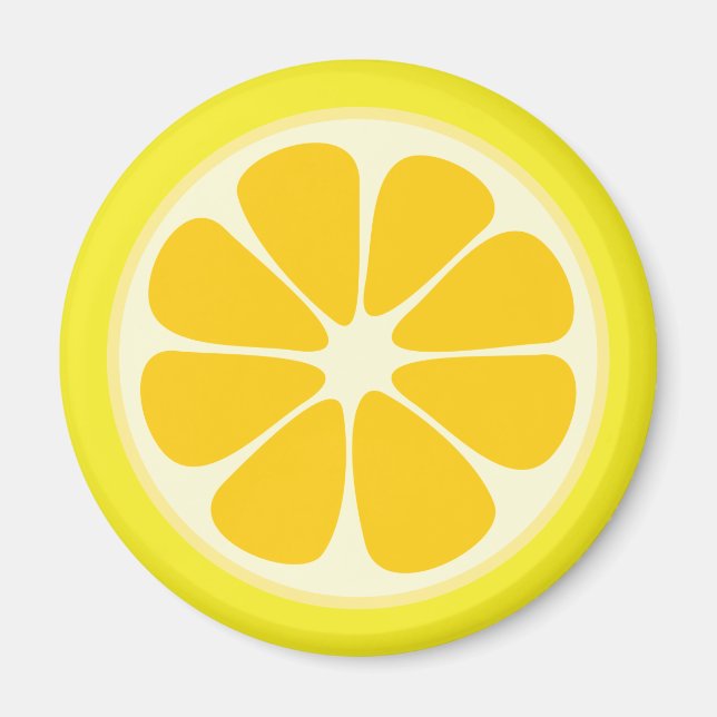 Juicy Citrus Lemon Tropical Fruit Slice Kitchen Magnet (Framsidan)