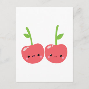 Juicy Cute Kawaii Cherries Vykort