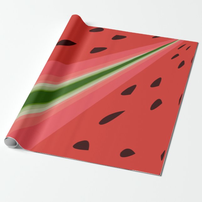 Juicy Delicious Ripe Watermelon with Seeds Design Presentpapper (Utrullad)