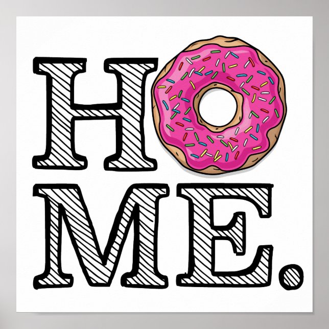 Juicy Delicious Rosa Doughnut House Warmer Poster (Framsidan)