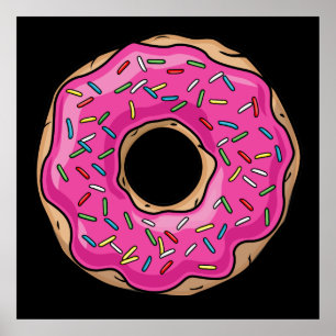 Juicy Delicious Rosa Sprinkled Donut Poster