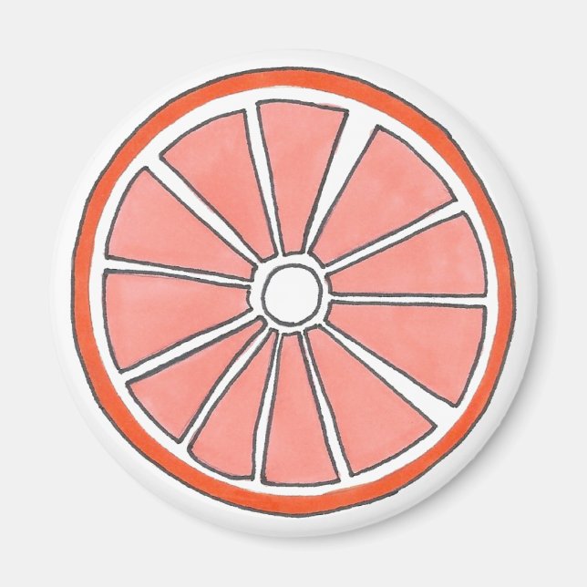 Juicy Florida Orange Citrus Fruit Segce Magnet (Framsidan)