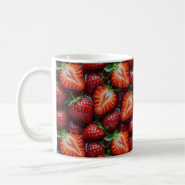 Juicy Fresh Red Strawberries Summer Fruit Pattern Kaffemugg
