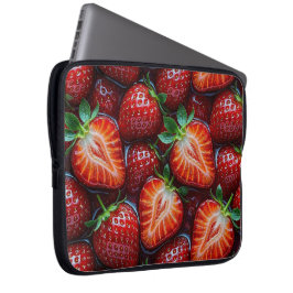 Juicy Fresh Red Strawberries Summer Fruit Pattern Laptop Fodral