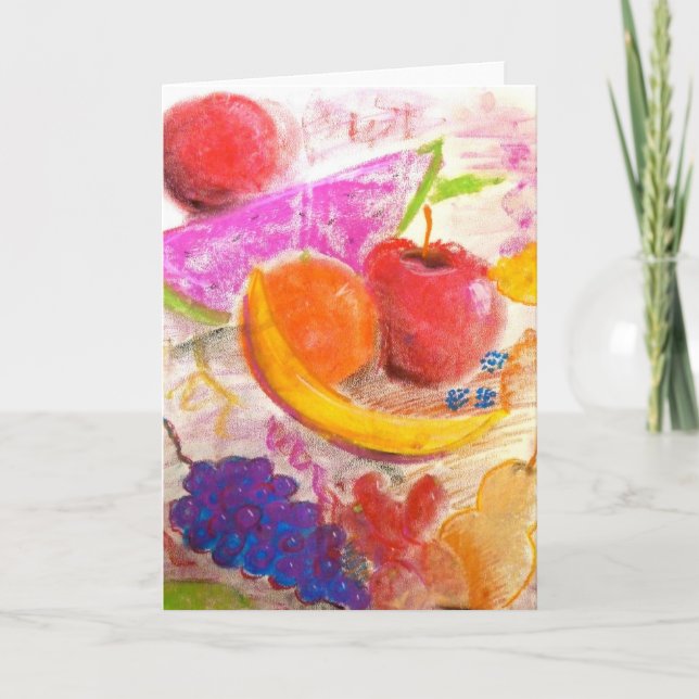 Juicy Fruit Note Card in Pastel by Brad Hines Kort (Framsida)