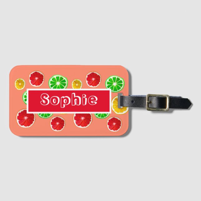Juicy Frukt färglös fruktiga mönster Bagagebricka (Framsida horisontal)