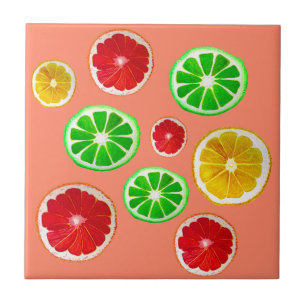 Juicy Fruktcitrus mönster Kakelplatta