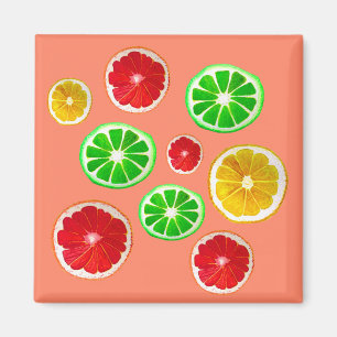 Juicy Fruktcitrus mönster Magnet