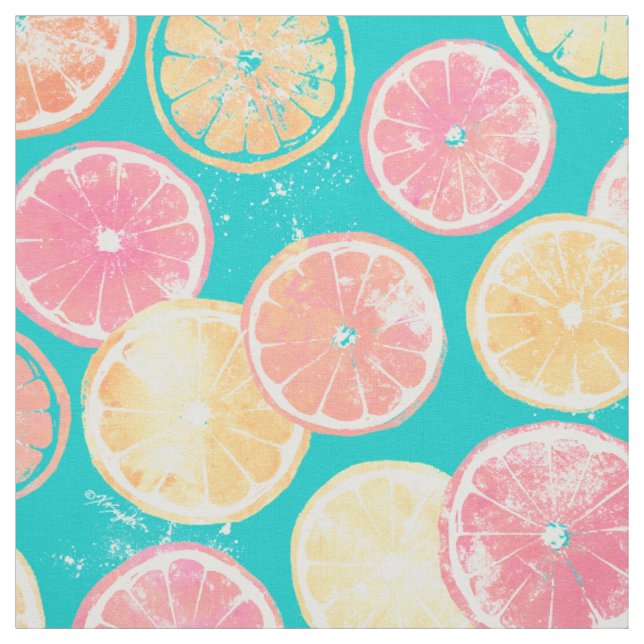 Juicy Grapefruit Slices Tyg (Provkarta)