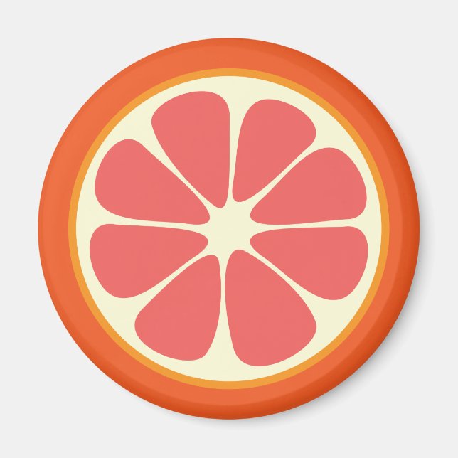 Juicy Grapefruit Summer Citrus Fruit Slice Kitchen Magnet (Framsidan)