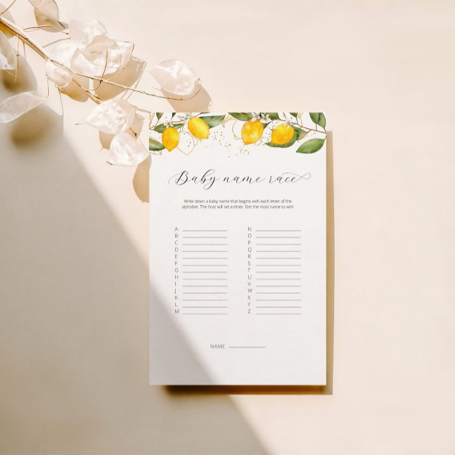 Juicy Gult Baby Namn Tävling Baby Shower Game (Skapare uppladdad)