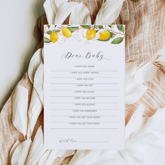 Juicy Gult Citrus Baby Shower Bästa Baby-spel (Skapare uppladdad)