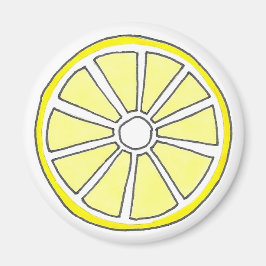 Juicy Gult Lemon Citrus Fruit Slice Magnet