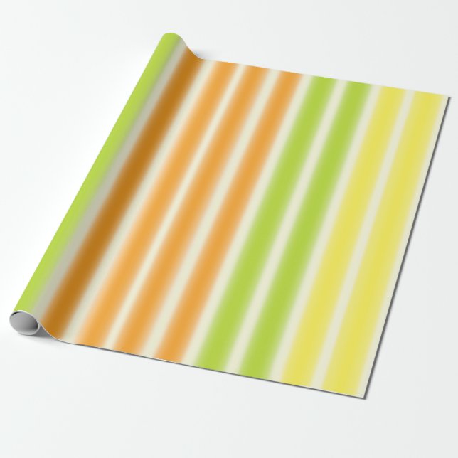 Juicy Lemon Lime and Orange Citrus Fruit Rand Presentpapper (Utrullad)