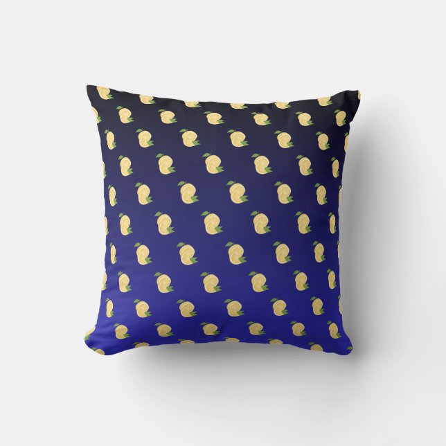 Juicy Lemon på Blue gradient Kudde (Framsida)