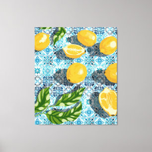 Juicy Lemons på Blue Moroccan Canvastryck