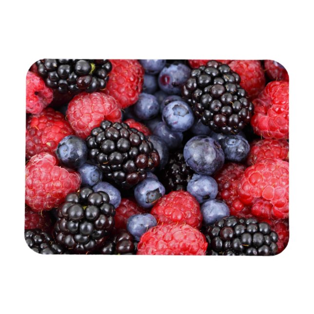 Juicy och Ripe Berry Fruit Medley Magnet (Horisontell)