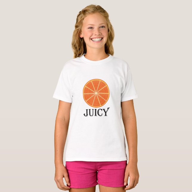 Juicy Orange - Girls'Basic T-Shirt (Hel framsida)