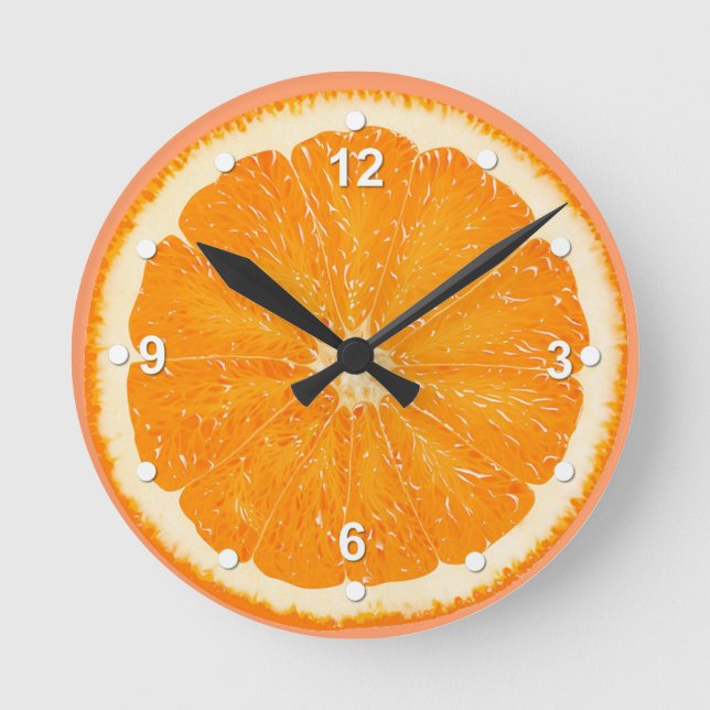Juicy Orange Kitchen Wall Clock Rund Klocka (Framsida)
