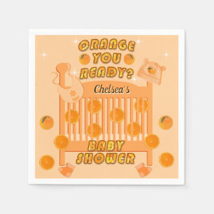Juicy Orange Redot Citrus Modern Baby Shower Pappersservett
