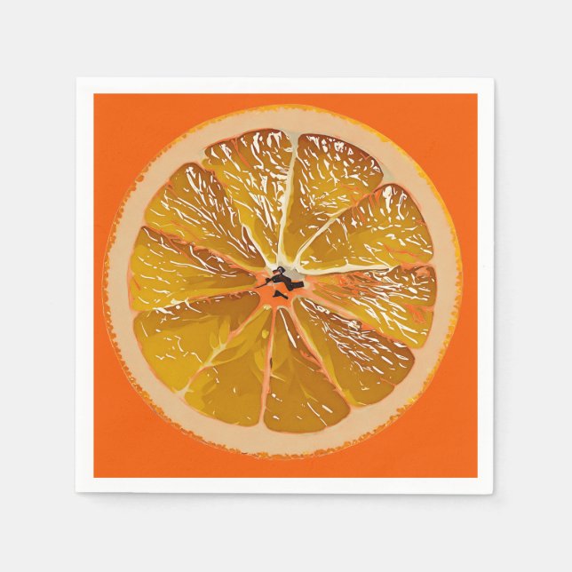 Juicy orange slice - roligt pappersservett (Framsidan)
