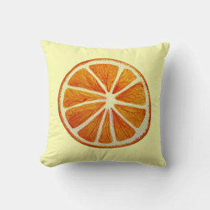 Juicy orange slits vattenfärgsfrukt popart kudde