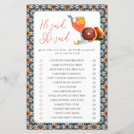 Juicy Orange Spritz sa att hon sa "Shower Game"