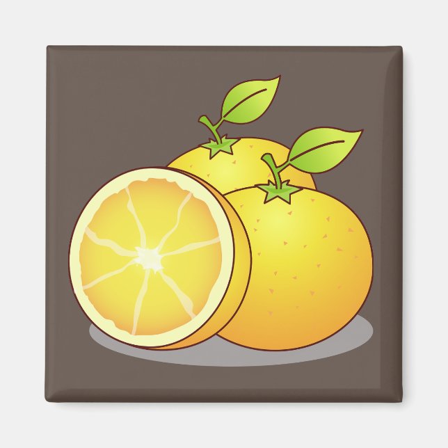 Juicy Oranges fruskonst Magnet (Framsidan)