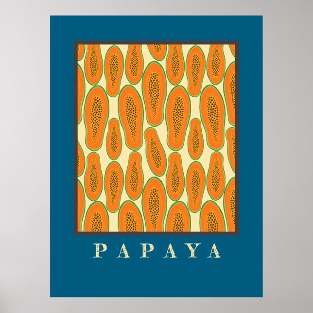 Juicy Papaya Poster Blue (Framsidan)