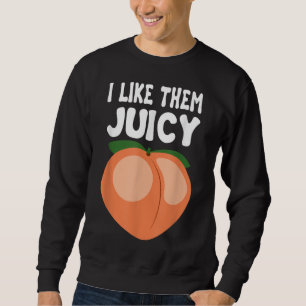 Juicy Peach Nectarines Apricots Fruit Basket Seaso Lång Ärmad Tröja