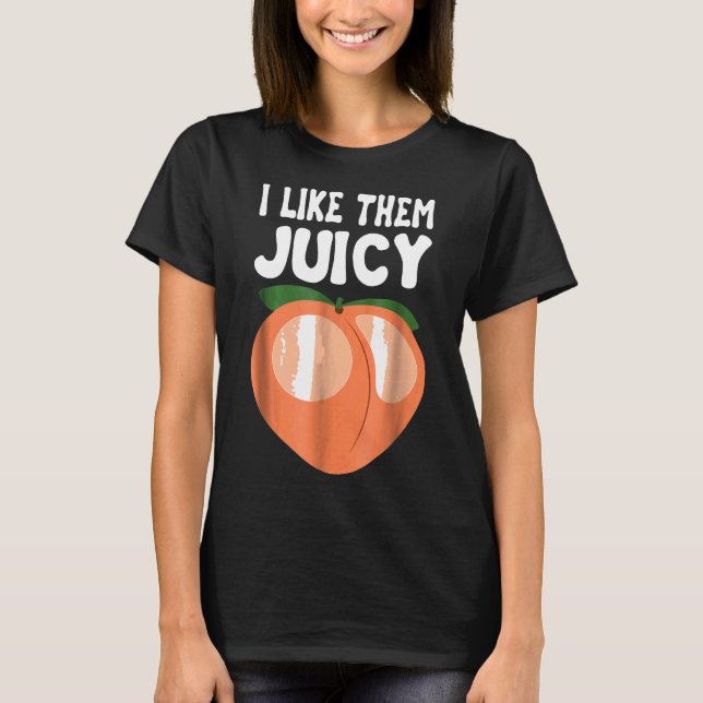 Juicy Peach Nectarines Apricots Fruit Basket T Shirt (Framsida)
