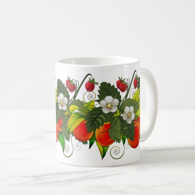 Juicy Peach och Red Strawberry Delight Kaffemugg (Framsida höger)