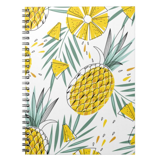 Juicy pineapples: bright vintage mönster. anteckningsbok (Framsidan)