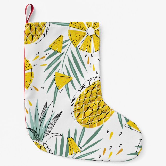 Juicy pineapples: bright vintage mönster. liten julstrumpa (Framsidan)