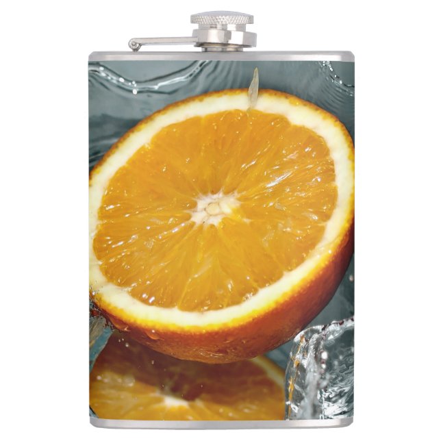 Juicy-positiv orange för vitaminhumör fickplunta (Framsidan)