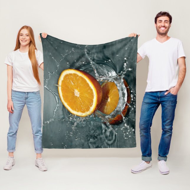 Juicy-positiv orange för vitaminhumör fleecefilt (På plats)