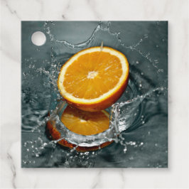 Juicy-positiv orange för vitaminhumör gåvor etiketter